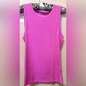 Hot Pink Ribbed Knit Tank Top Size Medium